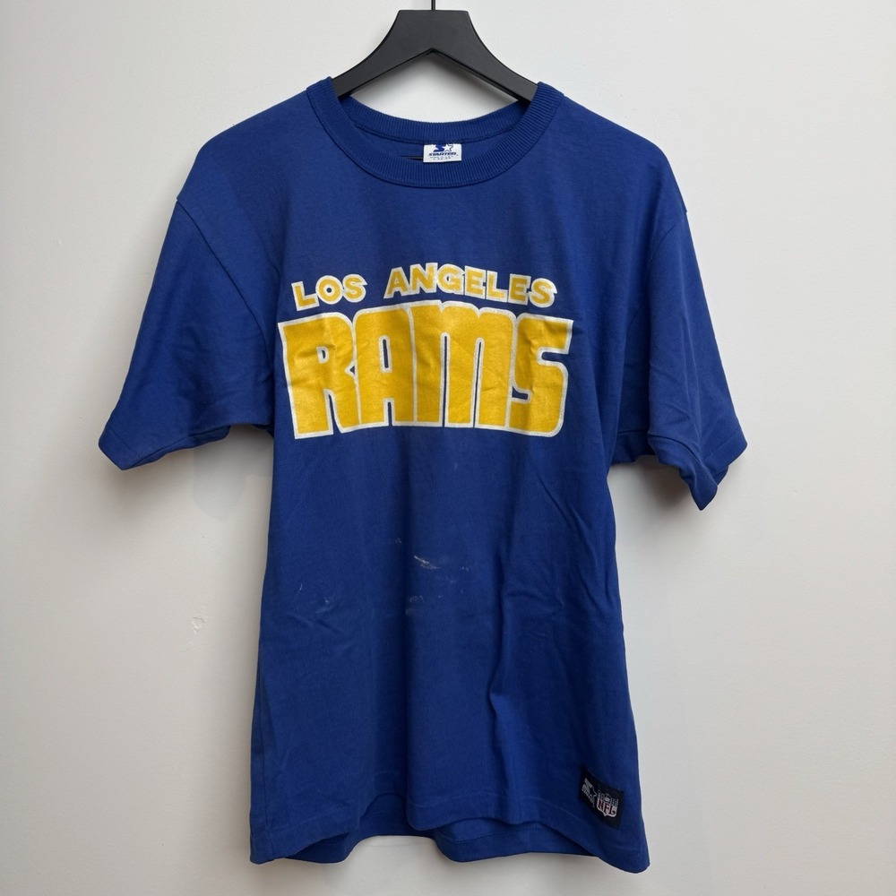 Vintage Los Angeles RAMS Starter Shirt L NFL Blue Made In USA 80s Streetwear 90s